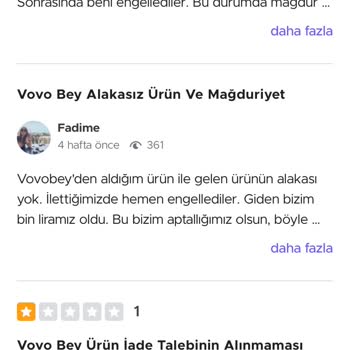 Vovo Bey Vovo. Bey Satıcısı Değişim Garantisi Verdiği Halde Değişim Yapmıyor