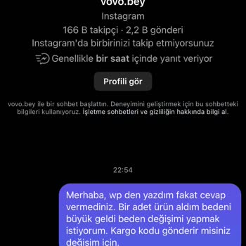 Vovo Bey Vovo. Bey Satıcısı Değişim Garantisi Verdiği Halde Değişim Yapmıyor