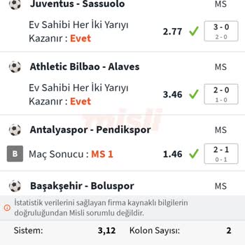 Misli 3.12 Sistemli Kupon Nasıl Hesaplanıyor