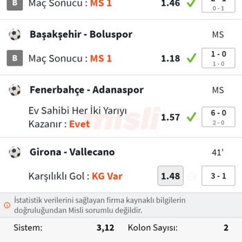 Misli 3.12 Sistemli Kupon Nasıl Hesaplanıyor