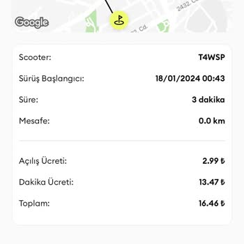 Hop Scooter Fazladan Para Kesti