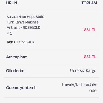 Çeyiz Satın Al Kahve Makinesi Kargolanmadı