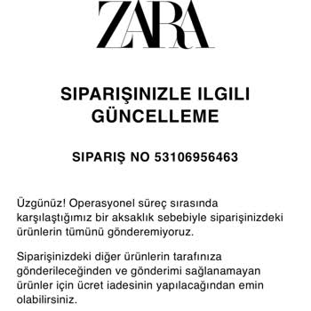 Zara'nın İade Tutarını Yatırmaması