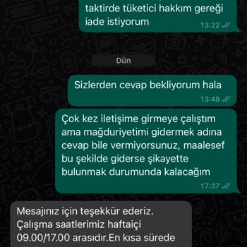 Kremlin.co Yanlış Ürün Gönderimi, İade Kabul Etmeme