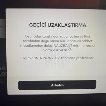 Valorant 1 Yıl Ban Yedim