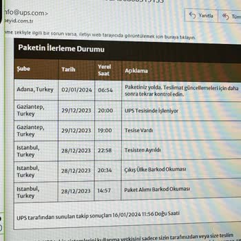 UPS Türkiye İletişim Ve Kargo Süreci Bilinmezliği