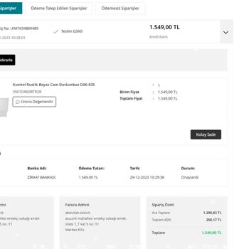 Kumtel Ürün Teslim Edilmedi 20 Gündür