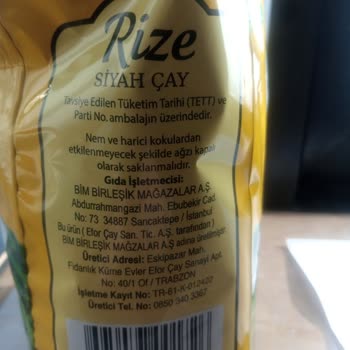 BİM Efor Çay Marketlere Üretilen Çay