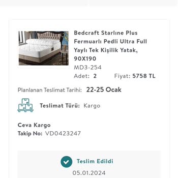 Vivense İnternet Mağazasında Yaşanan Yatak Teslimatı Sorunu