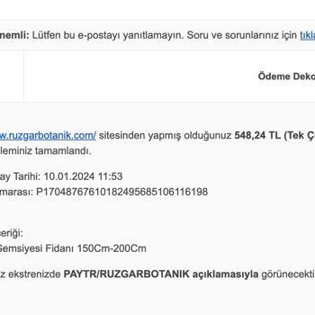 Rüzgar Botanik'ten Ne Ürününüzü, Ne De Para İadenizi Alamıyorsunuz!