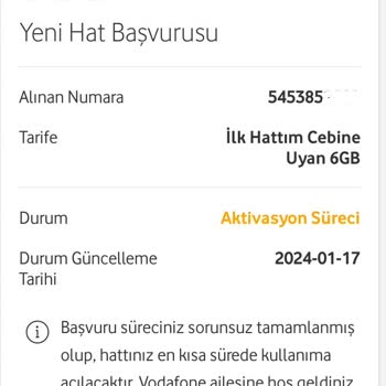 Vodafone Hat Aktivasyon Oyalaması