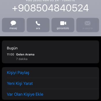 08504840524 Numarasından Arandım