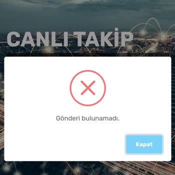 Kargomsende Takip Numarası Hatalı