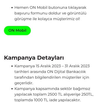 On Dijital Bankacılık Onbank Burganbank 10.000TL Harca 1000TL Ödül