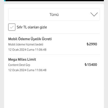 Vodafone Mega Miles Ücreti Ve Fahiş Gelen Fatura Tutarı