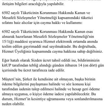 Kitup Ücret İadesi Yapmıyor