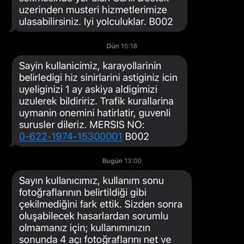 GetirAraç Getirmoov'un Kullanıcıya Yaptırım Uygulaması