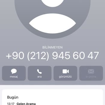 0212 945 60 47 Bilinmeyen Numaralardan Aranmak