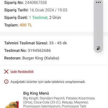 Trendyol Yemek Siparişi Getirmediği Gibi İade Talebini De Reddetti
