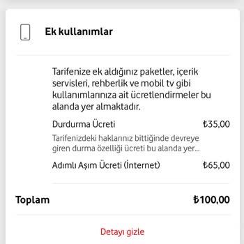 Vodafone Ek Ücret Çıkarıyor