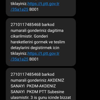 PTT Kargo Akdeniz Sanayi PTT Kargomu Getirmediler