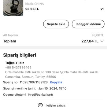 Aliexpress Hatalı İşlem Yaptım
