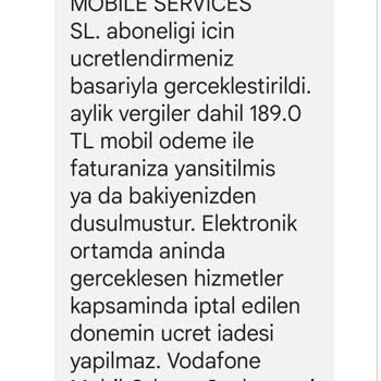 Whole Way Mobile Services Vodafone Mob Ödeme İle Faturama Para Yansıdı