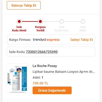 Trendyol Express Beyzade Şube Ürün İade