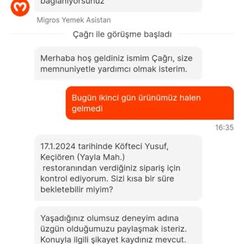 Migros Yemek Teslim Olmayan Ürün