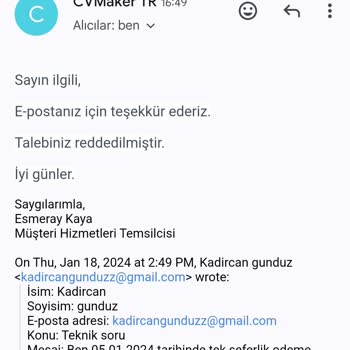 CV Maker Olmayan Abonelik Ücreti Onayım Olmadan Hesabımdan Çekilmesi