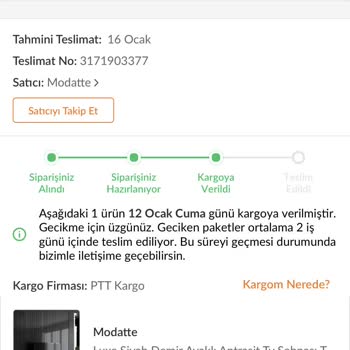 Trendyol Siparişi Kargo Sorunu