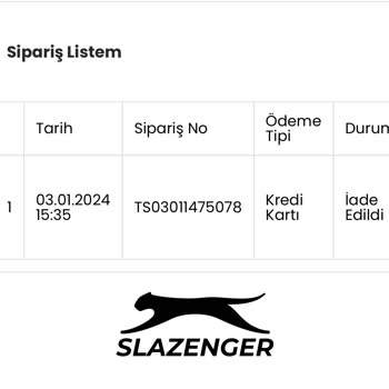 Slazenger Stokta Olmayan Ürün Satıyorlar