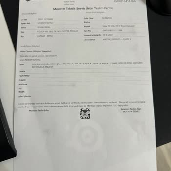 Yurtiçi Kargo Kargoda Laptopun Kırılması.