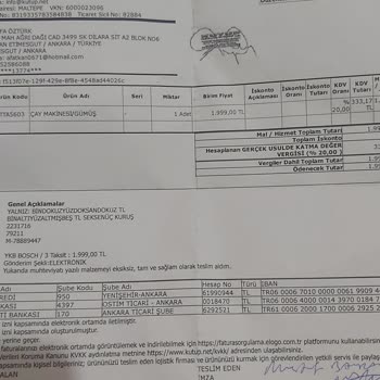 Optimum Outlet (Ankara) Bosch Marka İade De Problem Yaratıyor