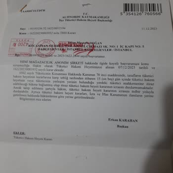 A101 THH Kararına Uymamaktadır