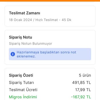 Migros Sanal Market Pişmanlıktır