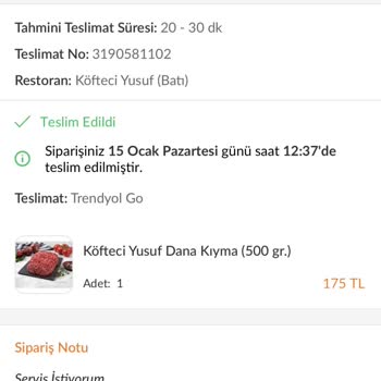 Trendyolgo Listedeki Yedikçe Rest Kuponunu Tanımlamadı Kandırılmayın