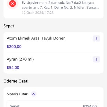 GetirYemek Çevrimiçi Sipariş İade Süreciyle İlgili Şikayet