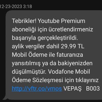 Vodafone Rızam Olmadan Eğlence Aboneliği Alıyor.