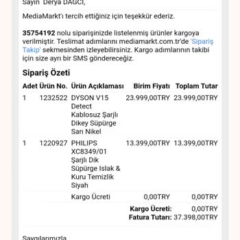 Media Markt Sipariş İptalim Gerçekleştirilmedi