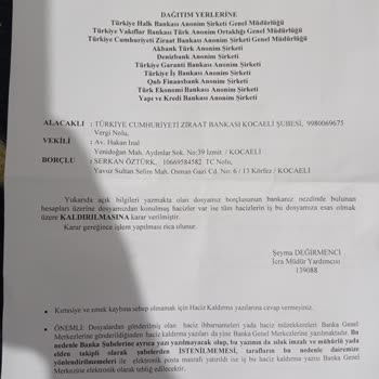 Ziraat Bankası Blokeli Hesap Kaldırma Talebi