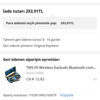 Aliexpress Paramı İade Etsinler