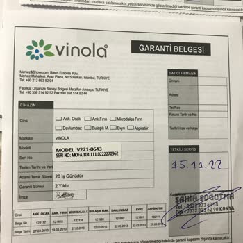 Vinola Fırın Ve Ocak Performansı Hakkında Değerlendirme