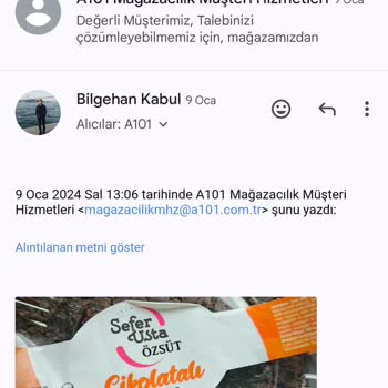A101 Bozuk Pasta Satıp Fişsiz İade Almaması