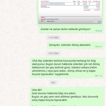 Esuvent Endüstriyel Tarım Sipariş Ödemesi Sonrası Ürün Gönderimi Yapılmaması Şikayeti
