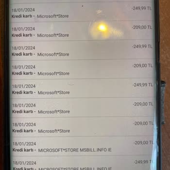 Microsoft Store Enpara Kredi Kartımdan Çok Sayıda Çekim Yapılmış.