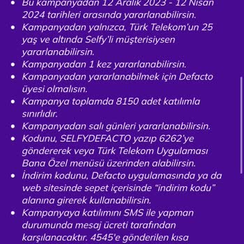 Kampanyadan Yararlanamıyorum TT Selfy