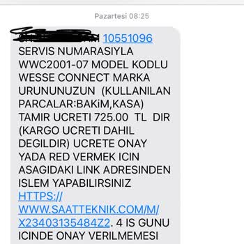 Saat & Saat Wesse Watches Garantili Ürün İçin Sıfır Fiyatı Kadar Ücret Talep Etmiştir