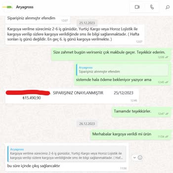 Aryagross Beyaz Eşyamı 25 Gündür Göndermedi - Telefonları Cevaplamıyor