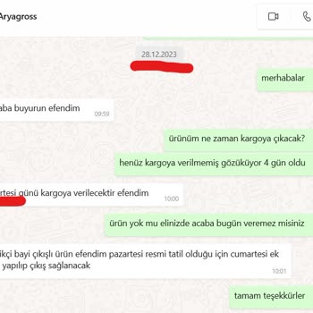 Aryagross Beyaz Eşyamı 25 Gündür Göndermedi - Telefonları Cevaplamıyor